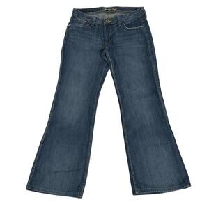 VTG American Eagle Medium Wash Jean Hipster Fit Flare Women's Size 8 Regular Y2K